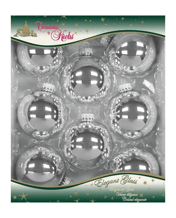 Christmas by Krebs Bright Silver Ball Ornament (Pack of 12)