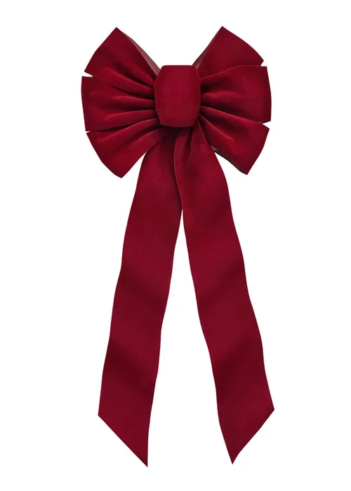 Holiday Trims Burgundy 7 Loop Christmas Bow 10 in. (Pack of 12)
