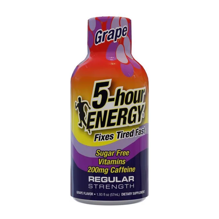 5-hour Energy Regular Strength Sugar Free Grape Energy Shot 1.93 fl. oz. (Pack of 12)