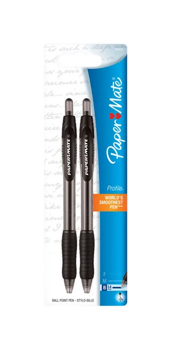 Paper Mate Profile Black Retractable Ball Point Pen 2 pk (Pack of 6)