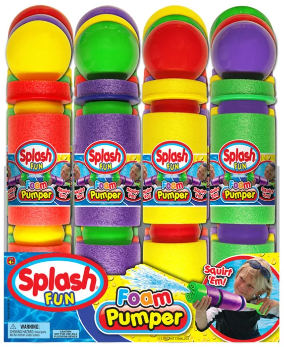 Ja-Ru Splash Foam Pumper Water Toy Soft Foam/Plastic 1 pk (Pack of 12)