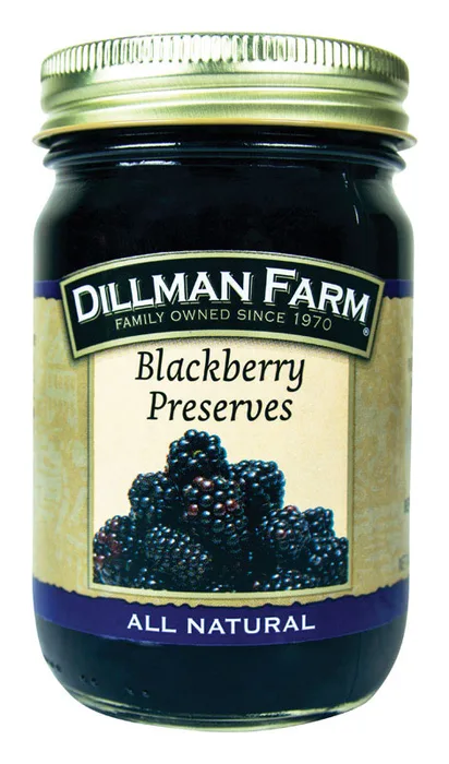 Dillman Farm All Natural Blackberry Preserves 16 oz Jar (Pack of 6)