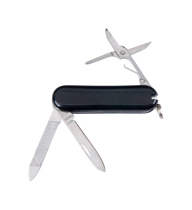 Home Plus Stainless Steel Black Multi-Tool Key Chain (Pack of 50)