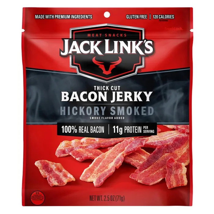 Jack Link's Hickory Smoked Bacon Jerky 2.5 oz Pegged (Pack of 8)
