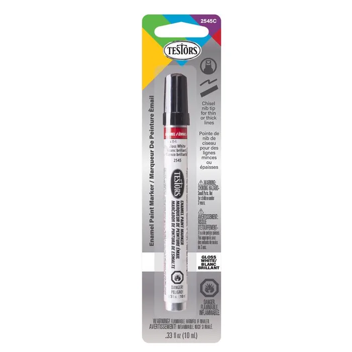 Testors Gloss White Enamel Paint Marker 0.33 oz (Pack of 6)