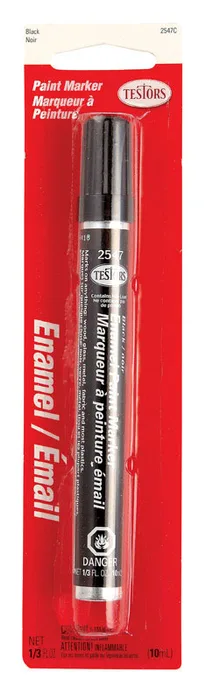 Testors Gloss Black Enamel Paint Marker 0.3 oz (Pack of 6)