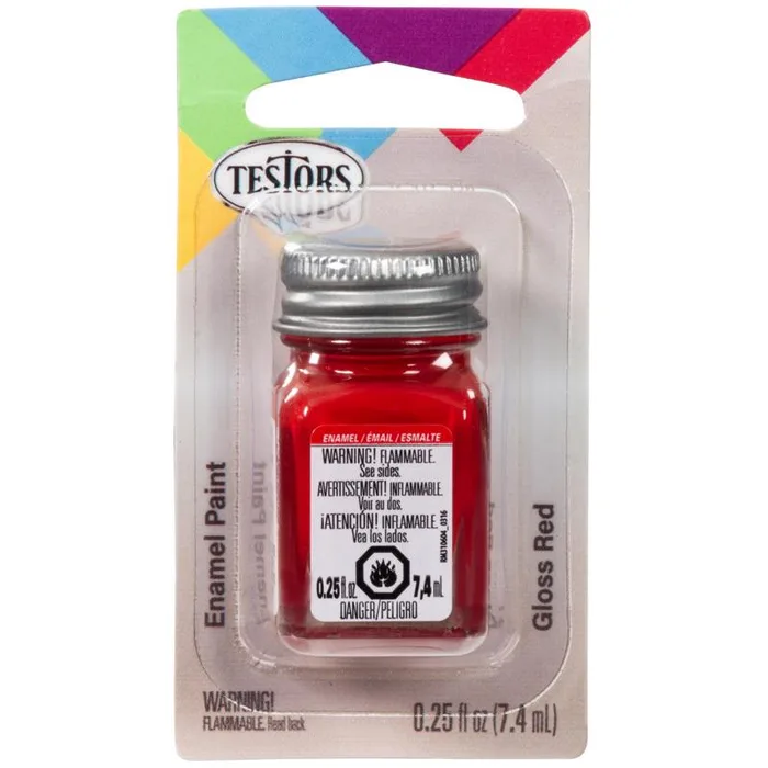 Testors Gloss Red Hobby Paint 0.25 oz (Pack of 6)