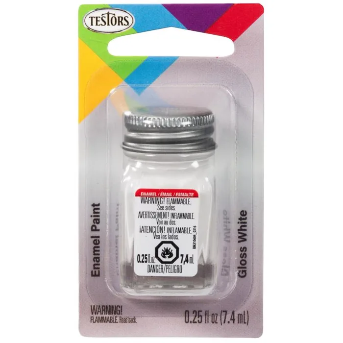 Testors Gloss White Hobby Paint 0.25 oz (Pack of 6)