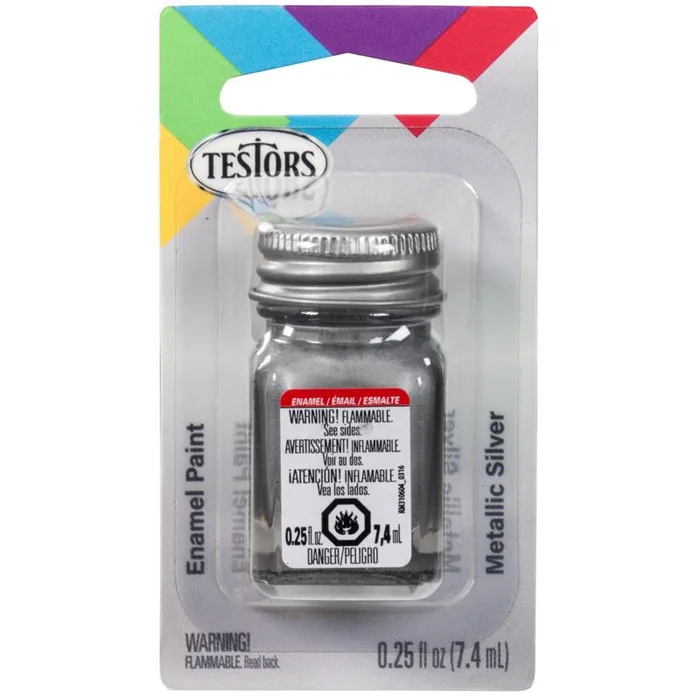 Testors Metallic Silver Hobby Paint 0.25 oz (Pack of 6)