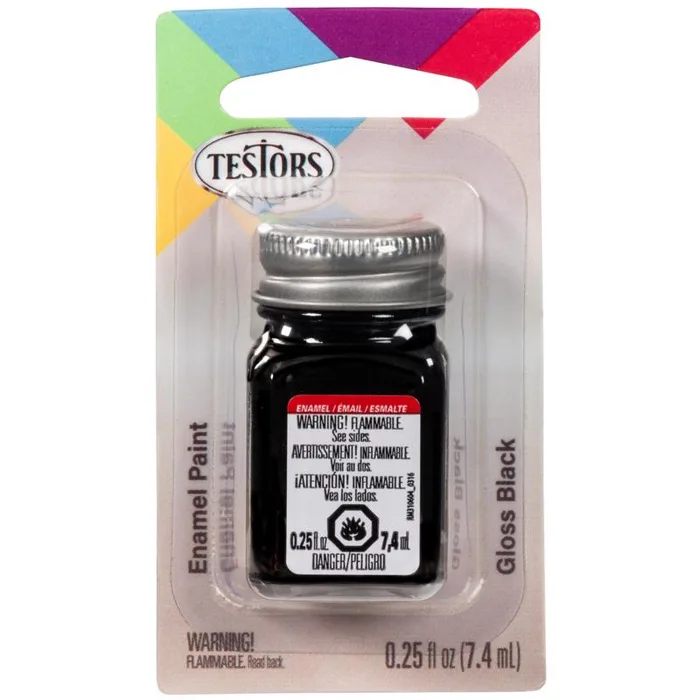 Testors Gloss Black Hobby Paint 0.25 oz (Pack of 6)