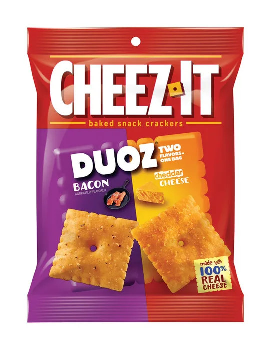 Cheez-It Duoz Bacon and Cheddar Crackers 4.3 oz Bagged (Pack of 6)