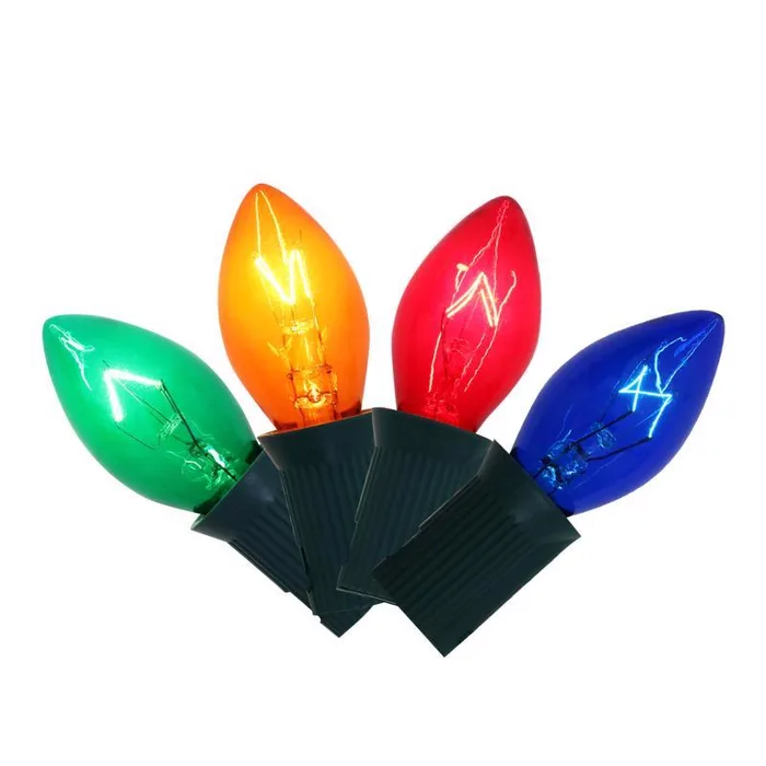 Celebrations Incandescent C7 Multicolored/Clear 4 ct Replacement Christmas Light Bulbs 0.08 ft.