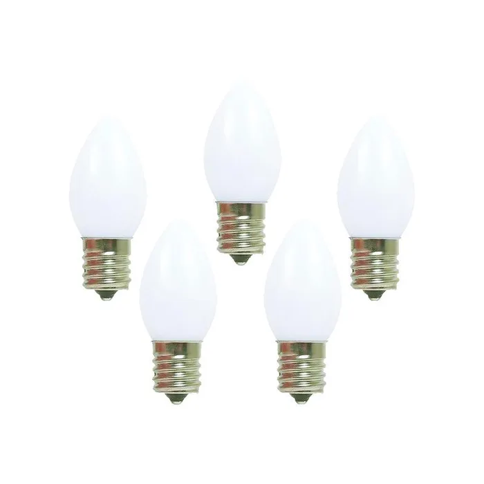 Holiday Bright Lights Incandescent C7 White 25 ct Replacement Christmas Light Bulbs 0.08 ft.