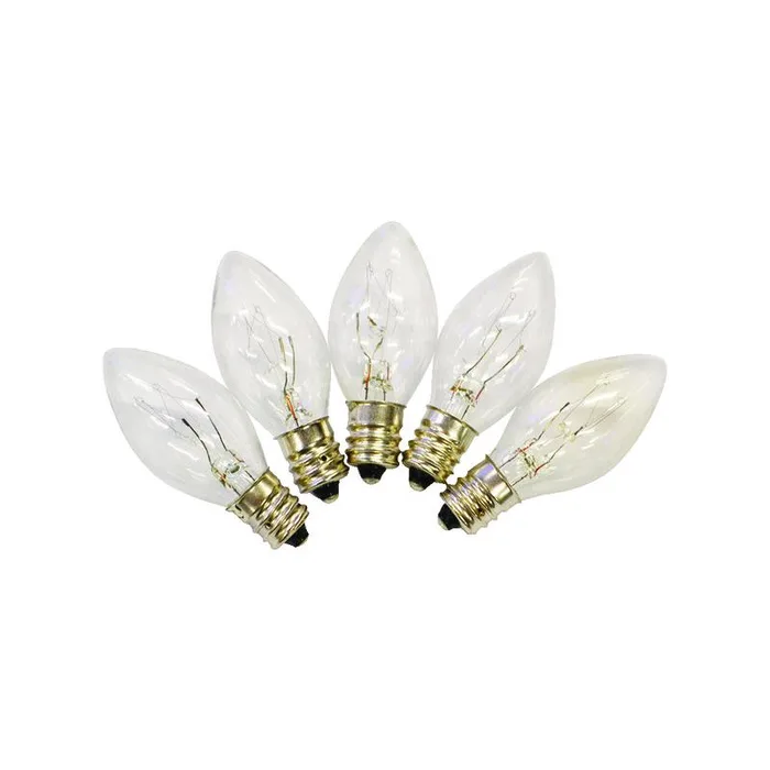 Holiday Bright Lights Incandescent C7 Clear 25 ct Replacement Christmas Light Bulbs 1 ft.