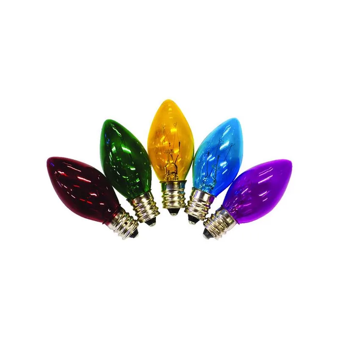 Holiday Bright Lights Incandescent C7 Multicolored 25 ct Replacement Christmas Light Bulbs 0.08 ft.