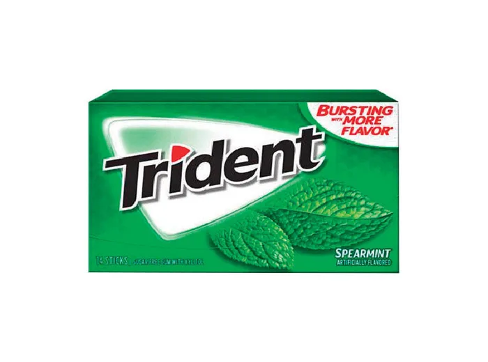 Trident Sugar Free Spearmint Chewing Gum 14 pk 1.168 oz (Pack of 12)