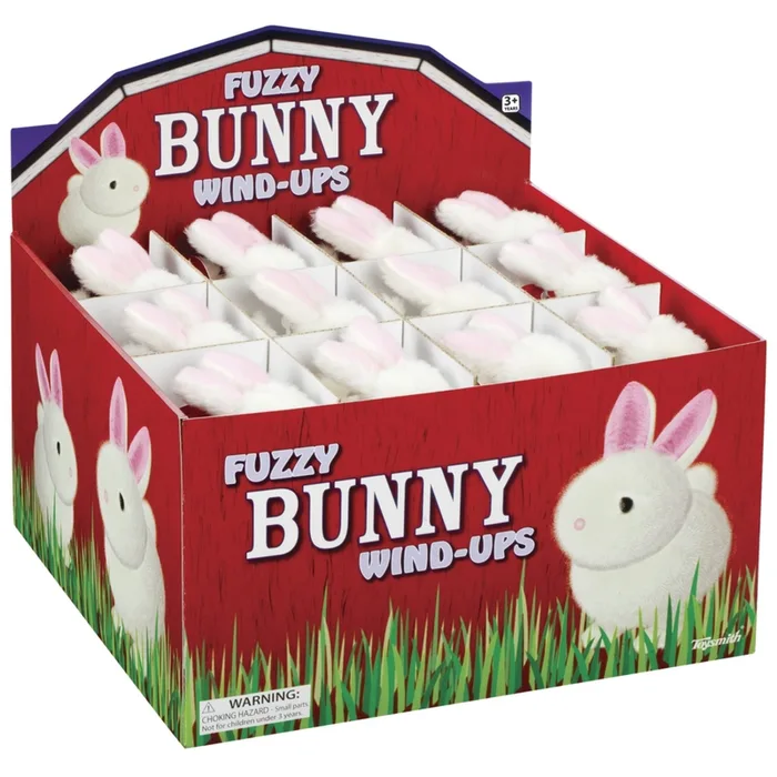 Toysmith Bunny Wind Up Rabbit White/Pink 1 pc (Pack of 24)